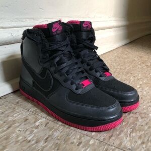 Nike AIR FORCE 1 High LV8 GS Sneakers 807627-006 Black Pink Shoes Size 6Y